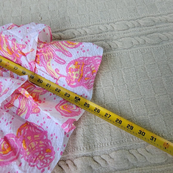 Lilly Pulitzer Elinor Strapless Drop Waist Dress size XS Conched Out Pink Orange - Picture 5 of 8